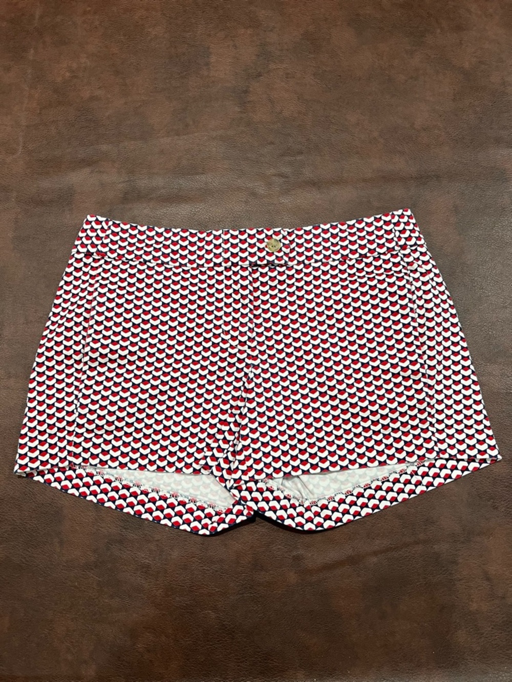 J. Crew Red and White Patterned Shorts